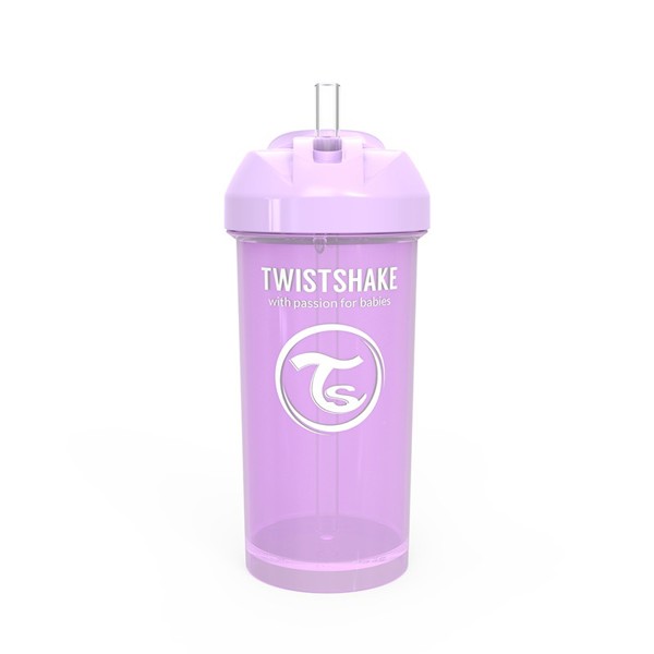 Twistshake boca sa slamkom 360ml ljubicasta